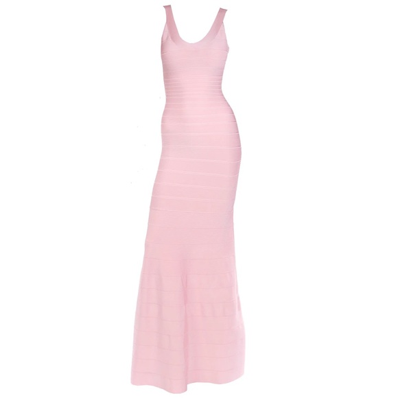 ISO Hervé Leger Light Pink Ellen Bandage Gown - Picture 2 of 3